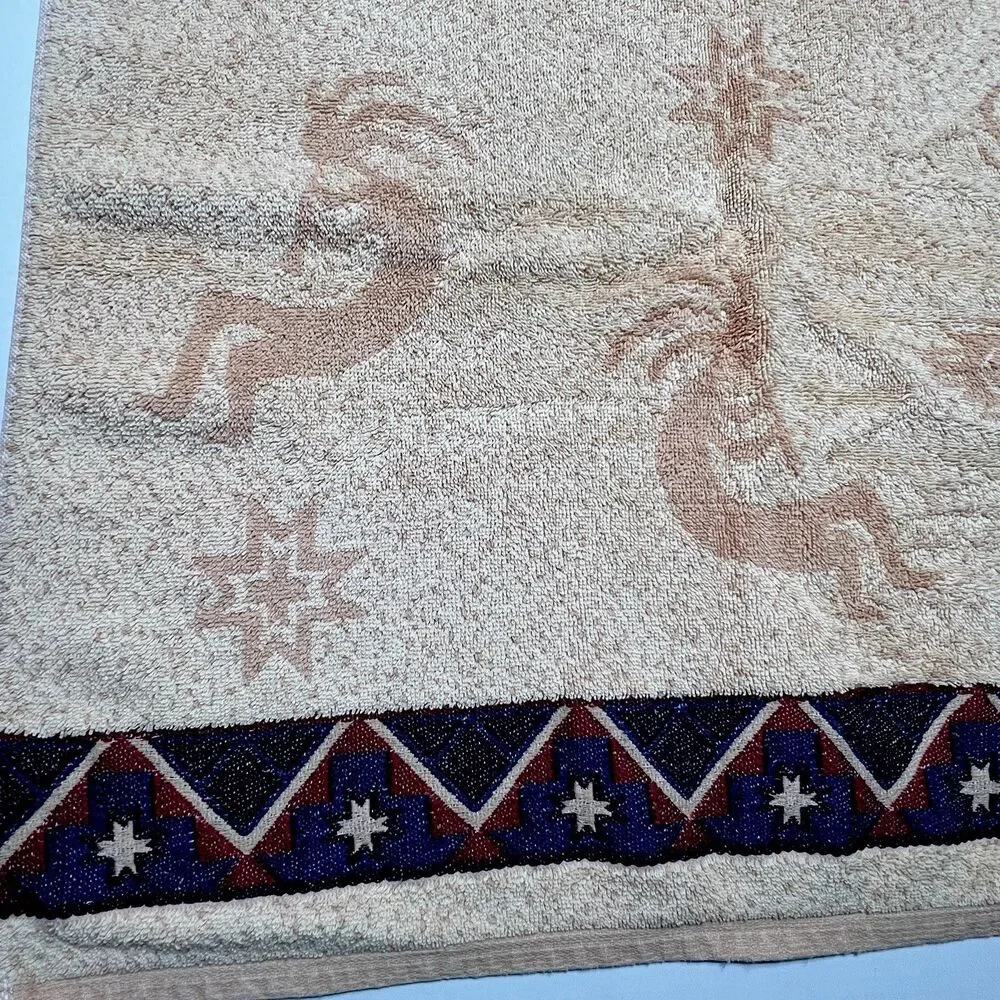 Vintage Southwestern Kokopelli Bath  X 2 Towels Native American  26x47” USA Made